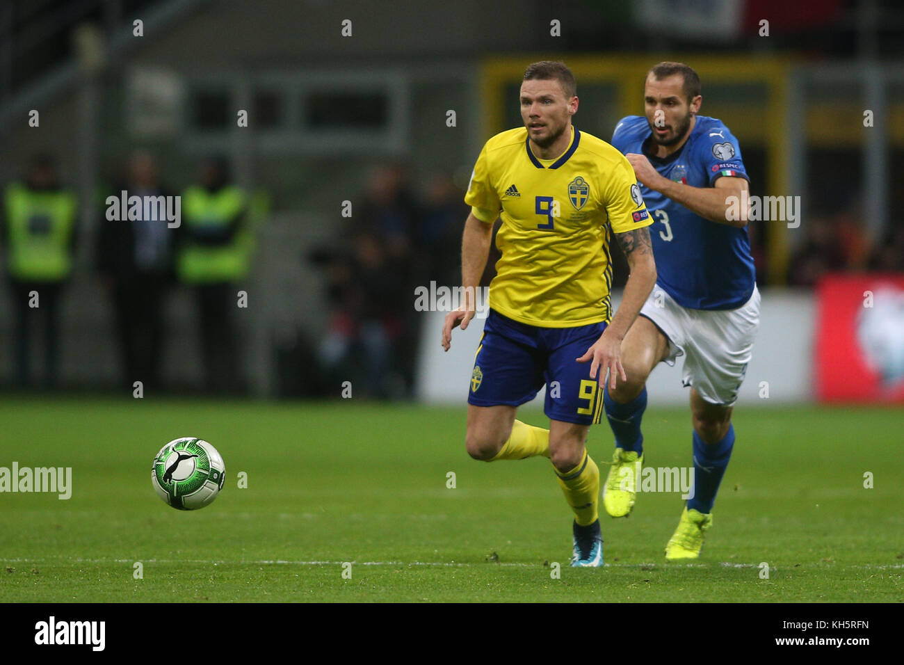 Milano, Italia - 13 novembre: marcus berg durante il 2018 Fifa World Cup il qualificatore di play-off partita Italia vs Svezia al meazza il 13 novembre 2017 a Milano, Italia. Foto Stock