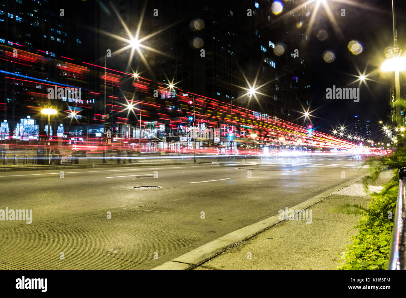 Strada di notte a Miami Foto Stock