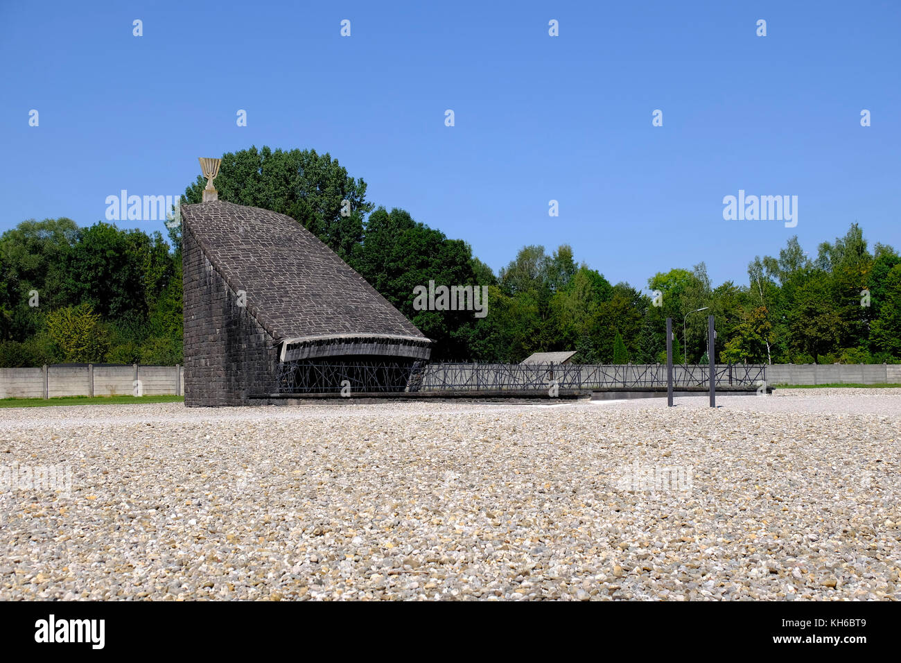 Memoriale ebreo. campo di concentramento di Dachau, Germania. Foto Stock