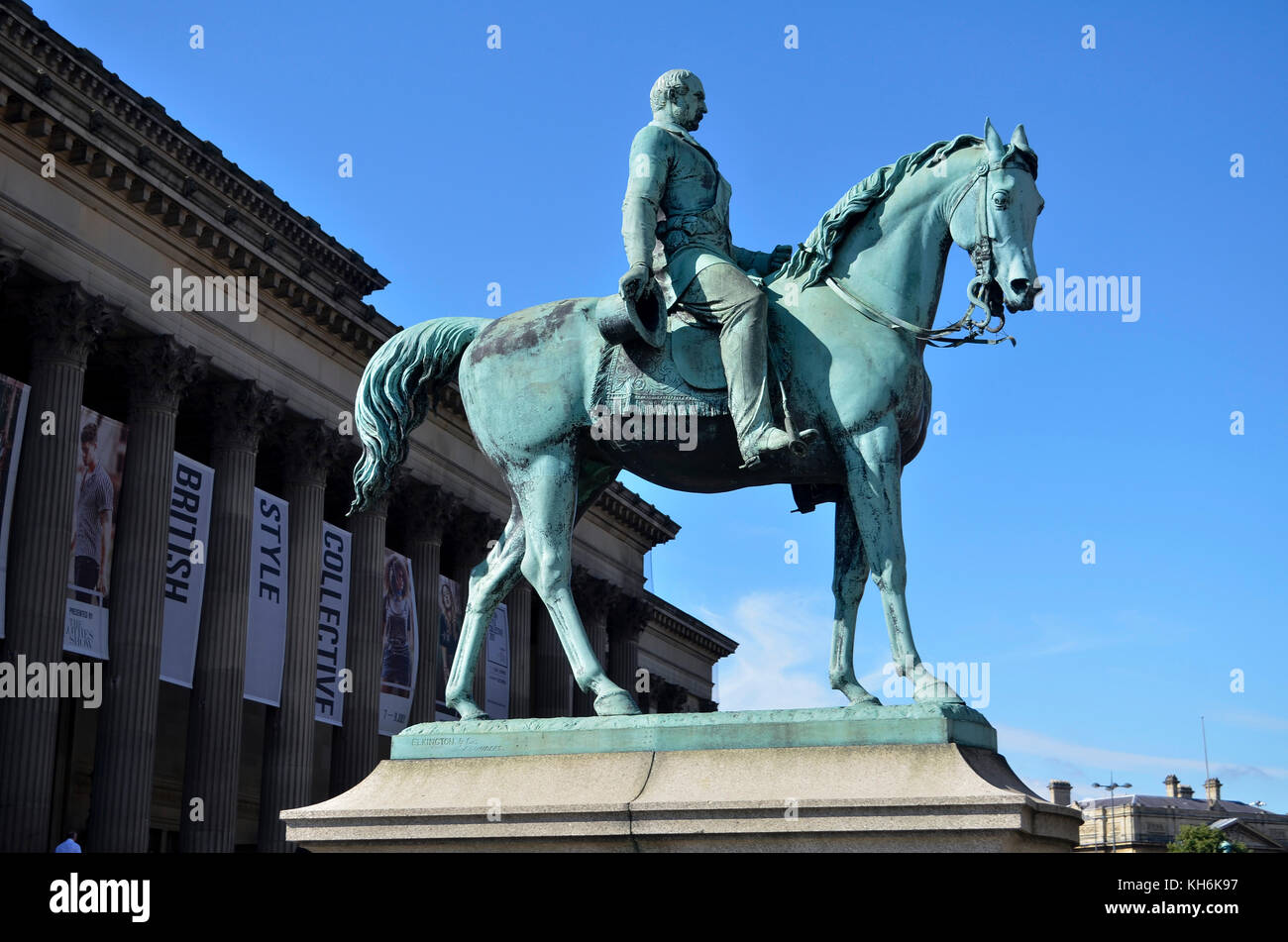 Prince Albert statua, St. George's Hall, Liverpool, Regno Unito. Foto Stock