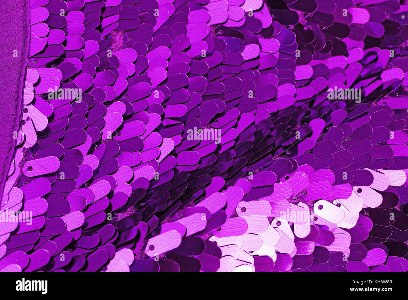 Spangle, sequin pailette sfondo. Abito a specchio panno di materiale modello di texture. Sartoria concetto di cucitura. Shiny specchiata tessuto di moda. Shiny cl Foto Stock