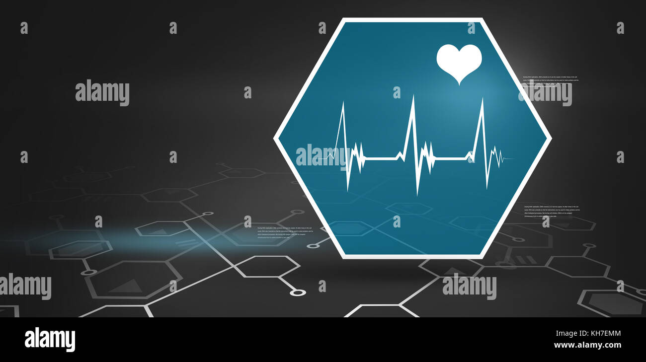 Sfondo digitale con cuore segno di movimento Foto Stock