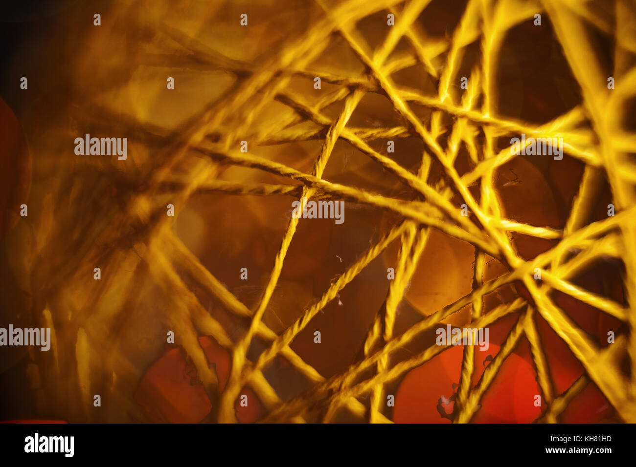 Primo piano di colore giallo scuro di spago Foto Stock