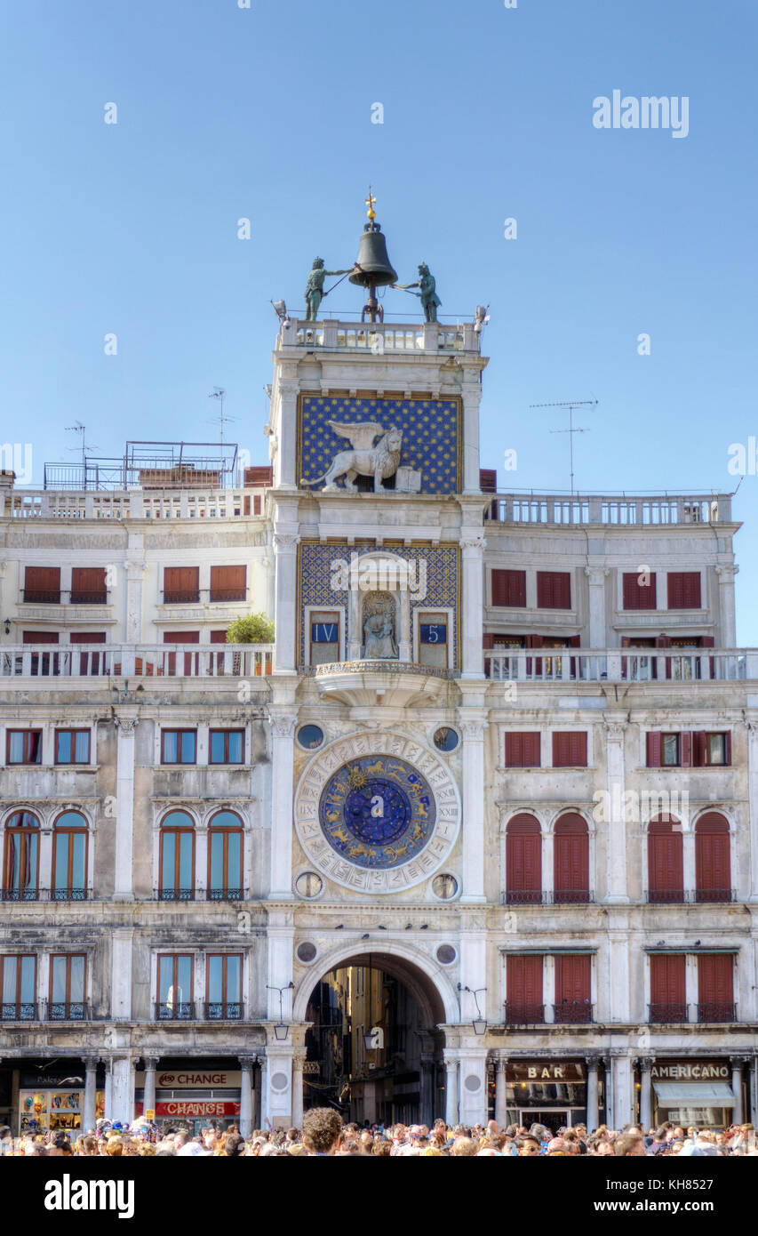 Italia,Veneto,Venezia,Torre dell'Orologio in Piazza San Marco Foto Stock