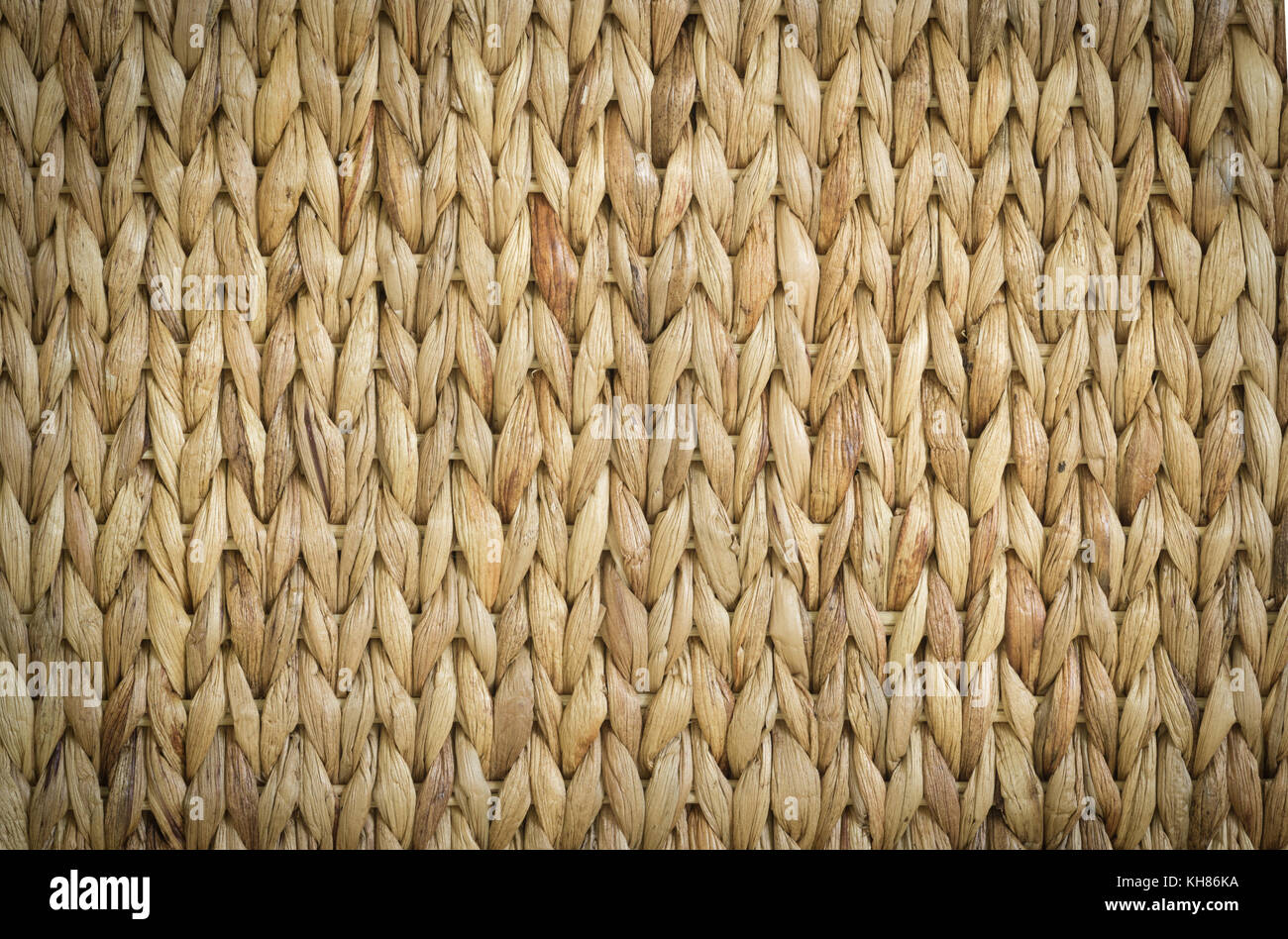 Reticolo di lamelle di legno di vimini sfondo texture Foto Stock