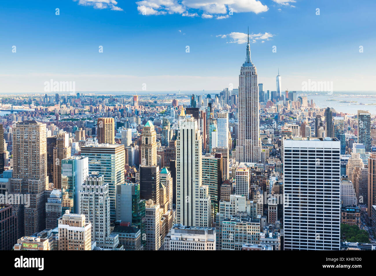 Skyline di Manhattan, New York skyline, Empire State Building di New York City, Stati Uniti d'America, America del nord Stati uniti new york new york Foto Stock