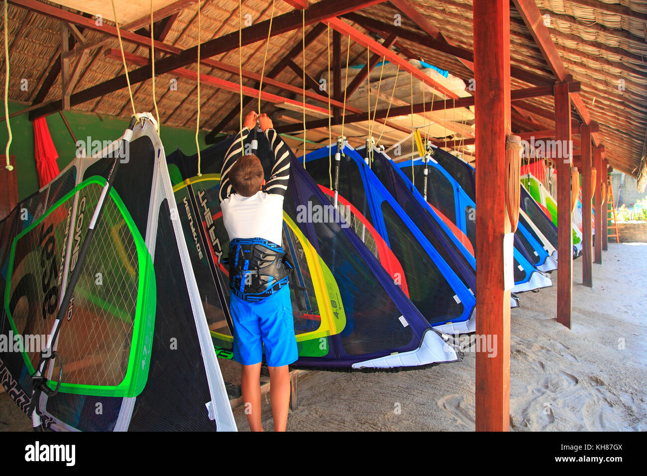 Brasil, ceara. jericoacoara.windsurf. Foto Stock