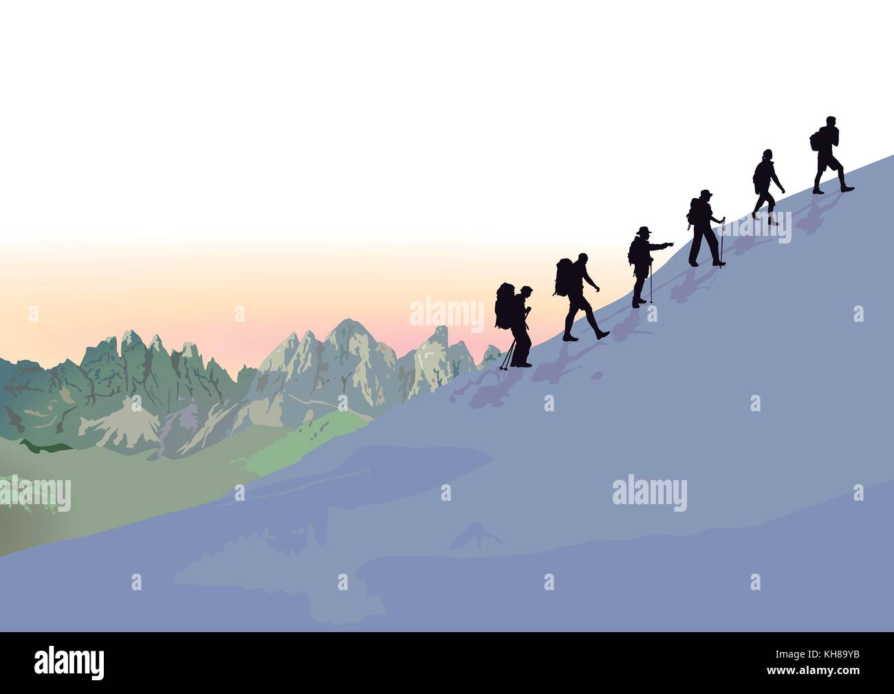 Escursioni in montagna nel gruppo Illustrazione Vettoriale