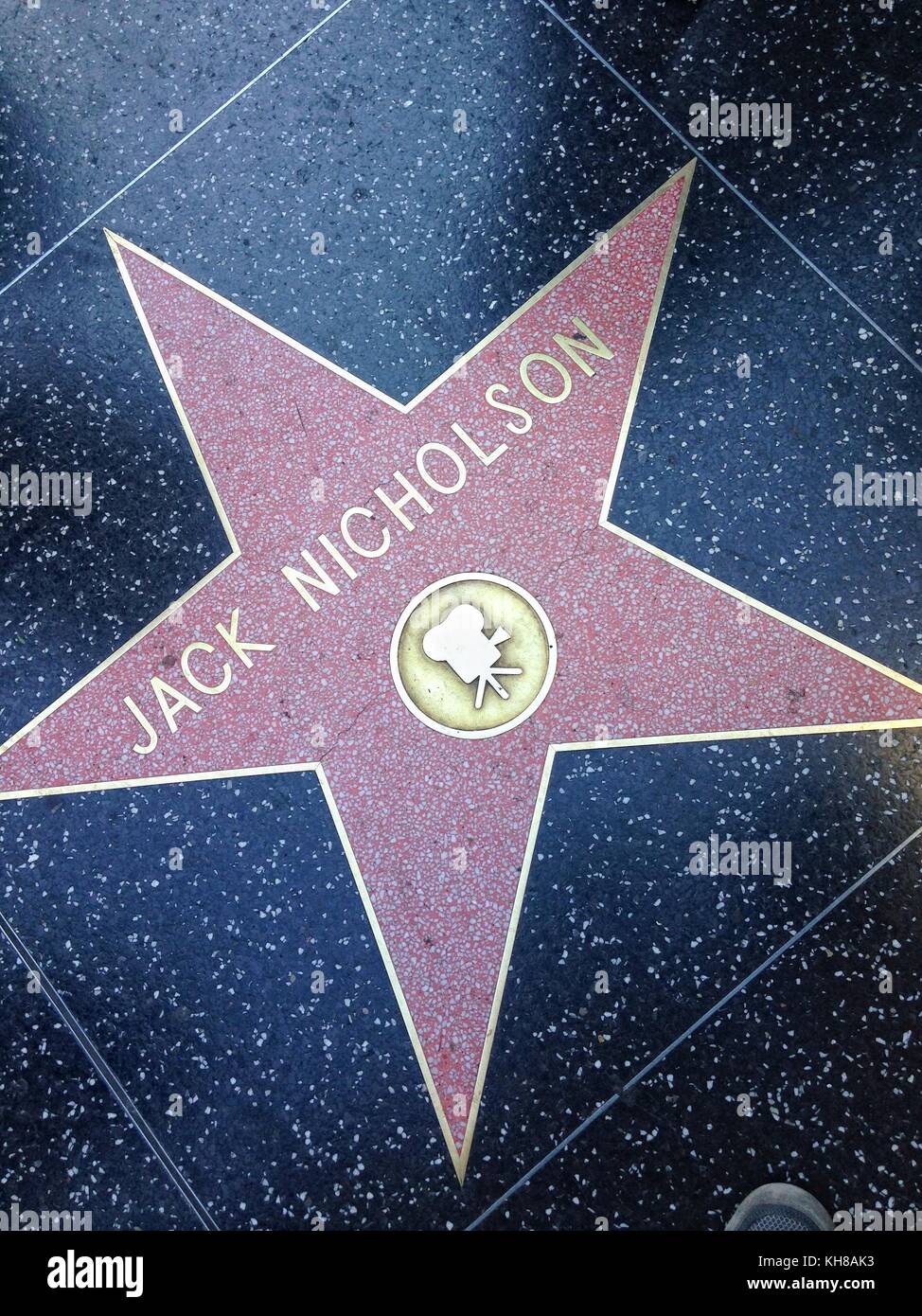 Hollywood, California - luglio 26 2017: Jack Nicholson Hollywood Walk of fame star il 26 luglio 2017 a Hollywood, CA. Attore e regista americano, Who Foto Stock