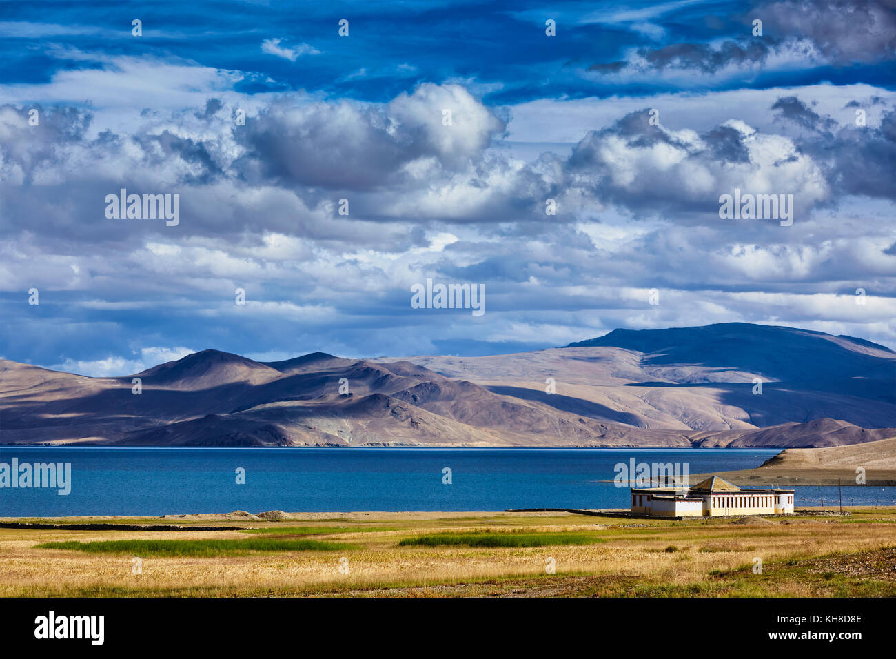 Il lago di Tso Moriri, Ladakh Foto Stock