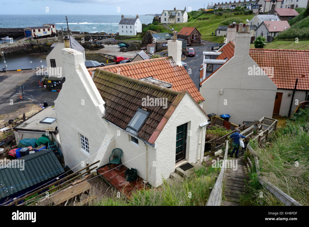 Harbour cottages a st abbs Foto Stock