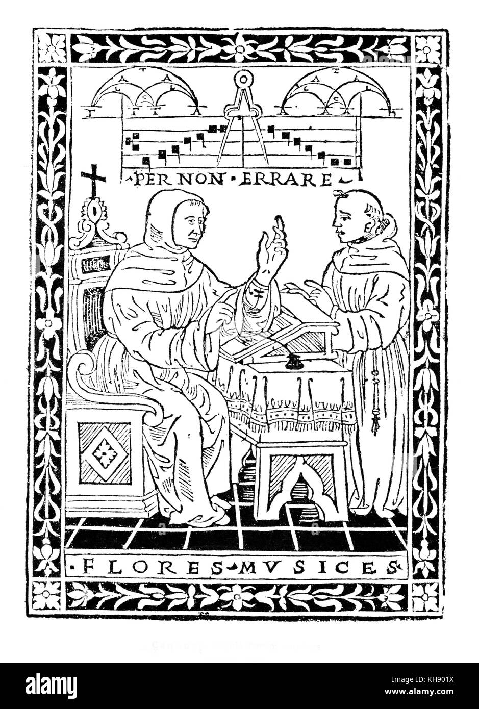 Pietro di Cannuzi musicale del trattato "Regule Musices florum" , Firenze , 1510. Foto Stock