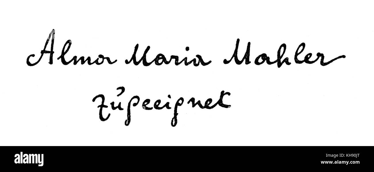Alban Berg la dedizione del "Wozzeck" di Gustav Mahler vedova (Alma Schindler, il compositore austriaco, 1879 - 1964). AB: Il compositore austriaco, 9 febbraio 1885 - 24 dicembre 1935. Foto Stock