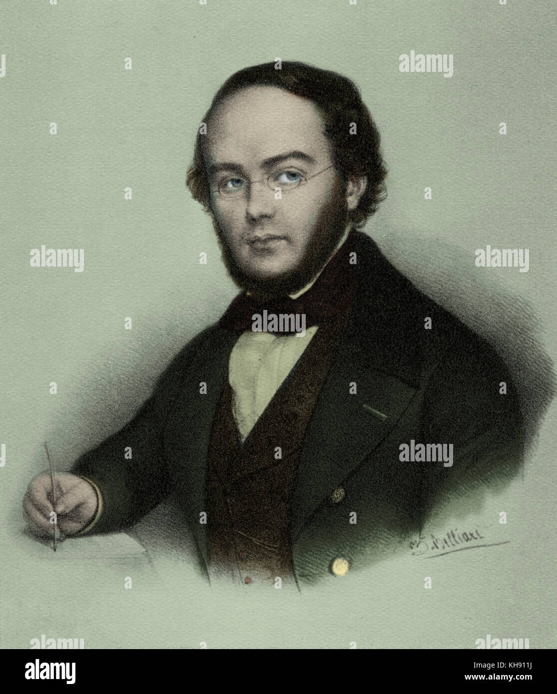 Jacques Halévy - ritratto del compositore francese. 27 Maggio 1799 - 17 Marzo 1862. Franz Liszt "Réminiscences de La juive' erano ispirati da Halévy's opera La Juive. Foto Stock