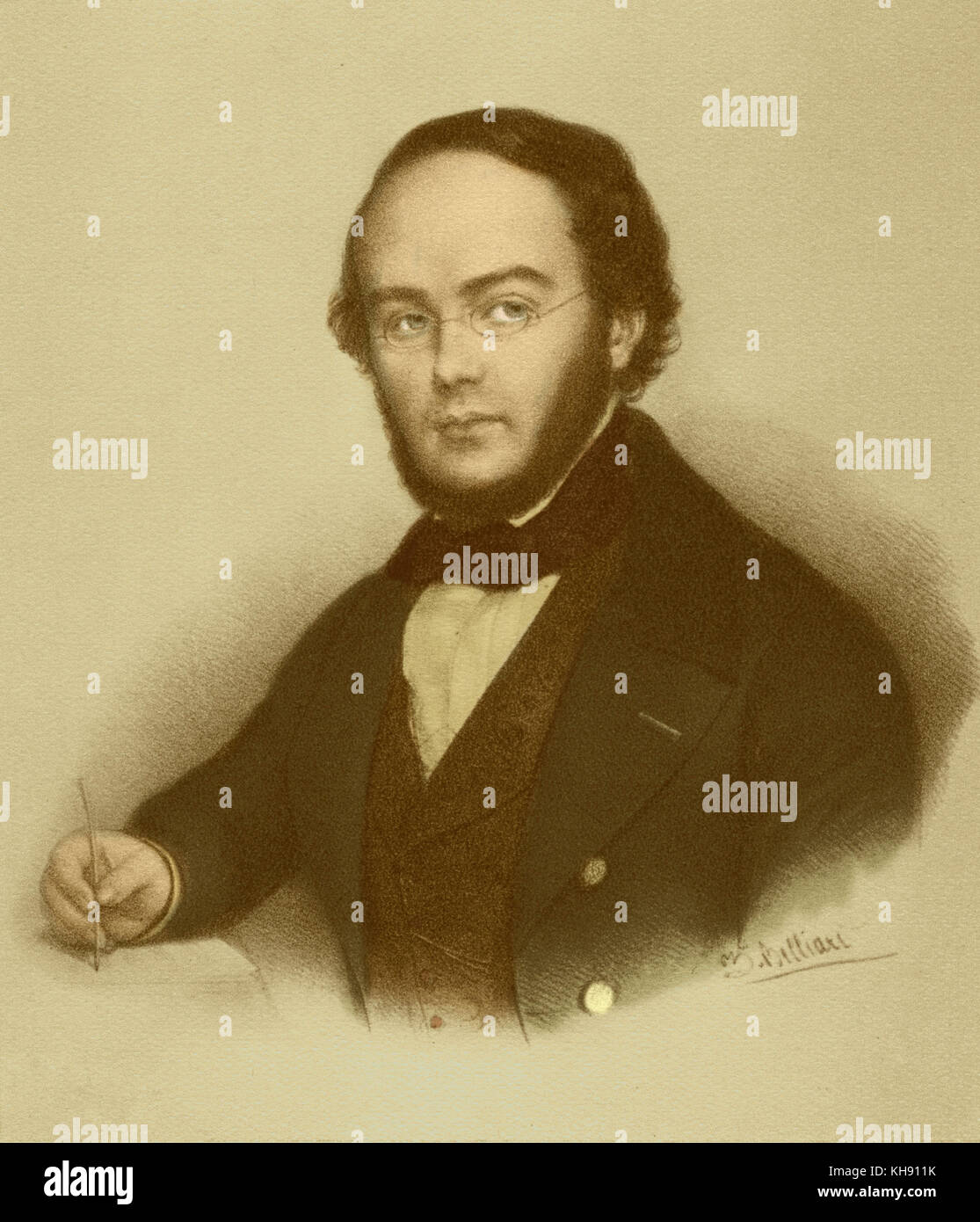 Jacques Halévy - ritratto del compositore francese. 27 Maggio 1799 - 17 Marzo 1862. Franz Liszt "Réminiscences de La juive' erano ispirati da Halévy's opera La Juive. Foto Stock