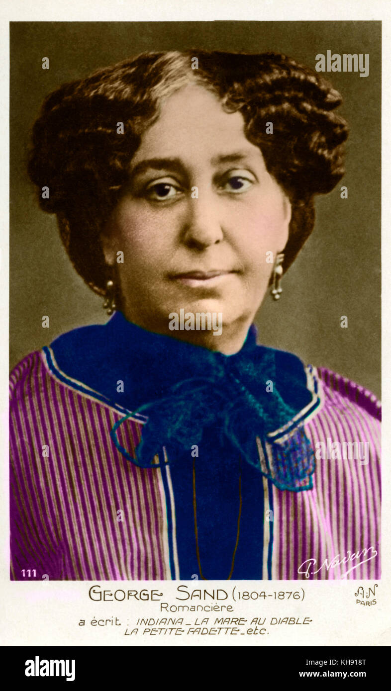 George Sand - Ritratto del romanziere francese e femminista. 5 Luglio 1804 - 8 giugno 1876 Foto Stock