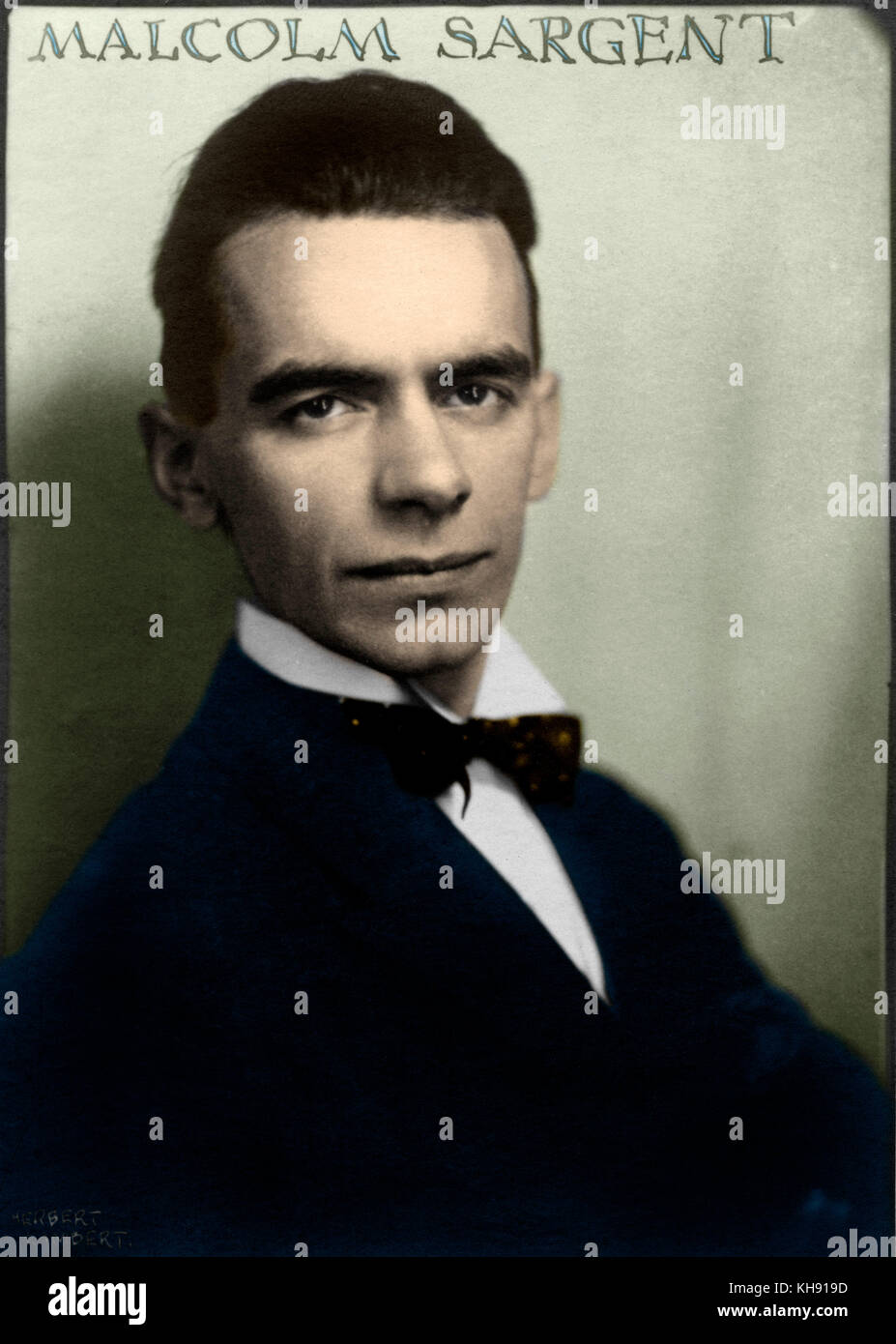Malcolm Sargent Ritratto di giovane uomo, 1920's. Conduttore inglese 1895-1967 Herbert Lambert foto Foto Stock