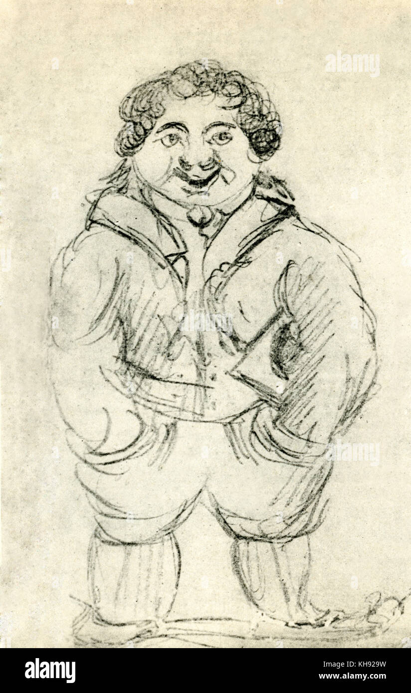 La caricatura di Frederic Chopin. Compositore polacco, 1 marzo 1810 - 17 Ottobre 1849 Foto Stock