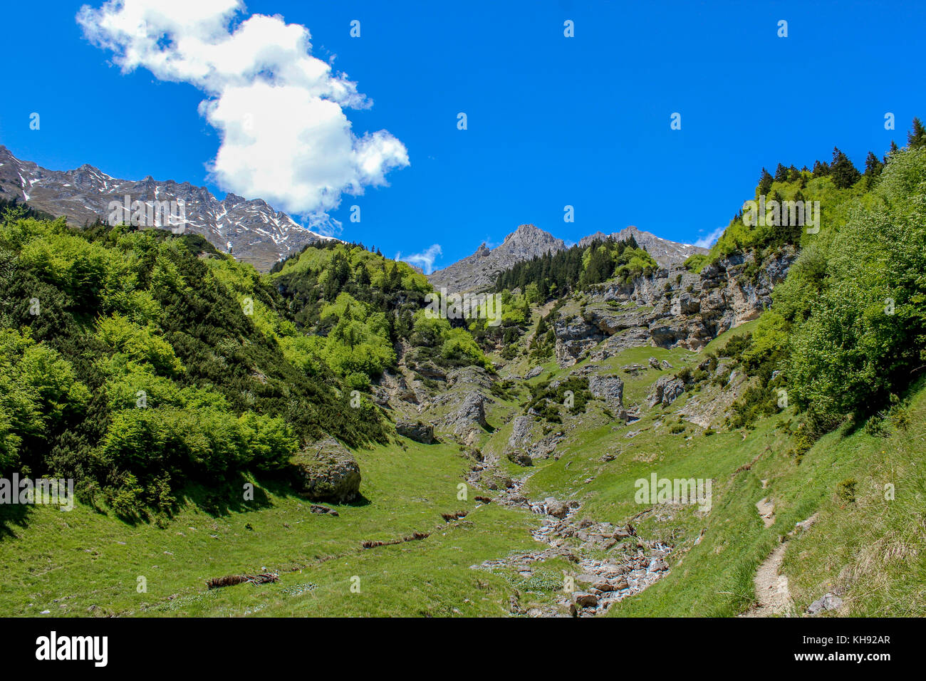 Splendido paesaggio montano dell'Austria Foto Stock