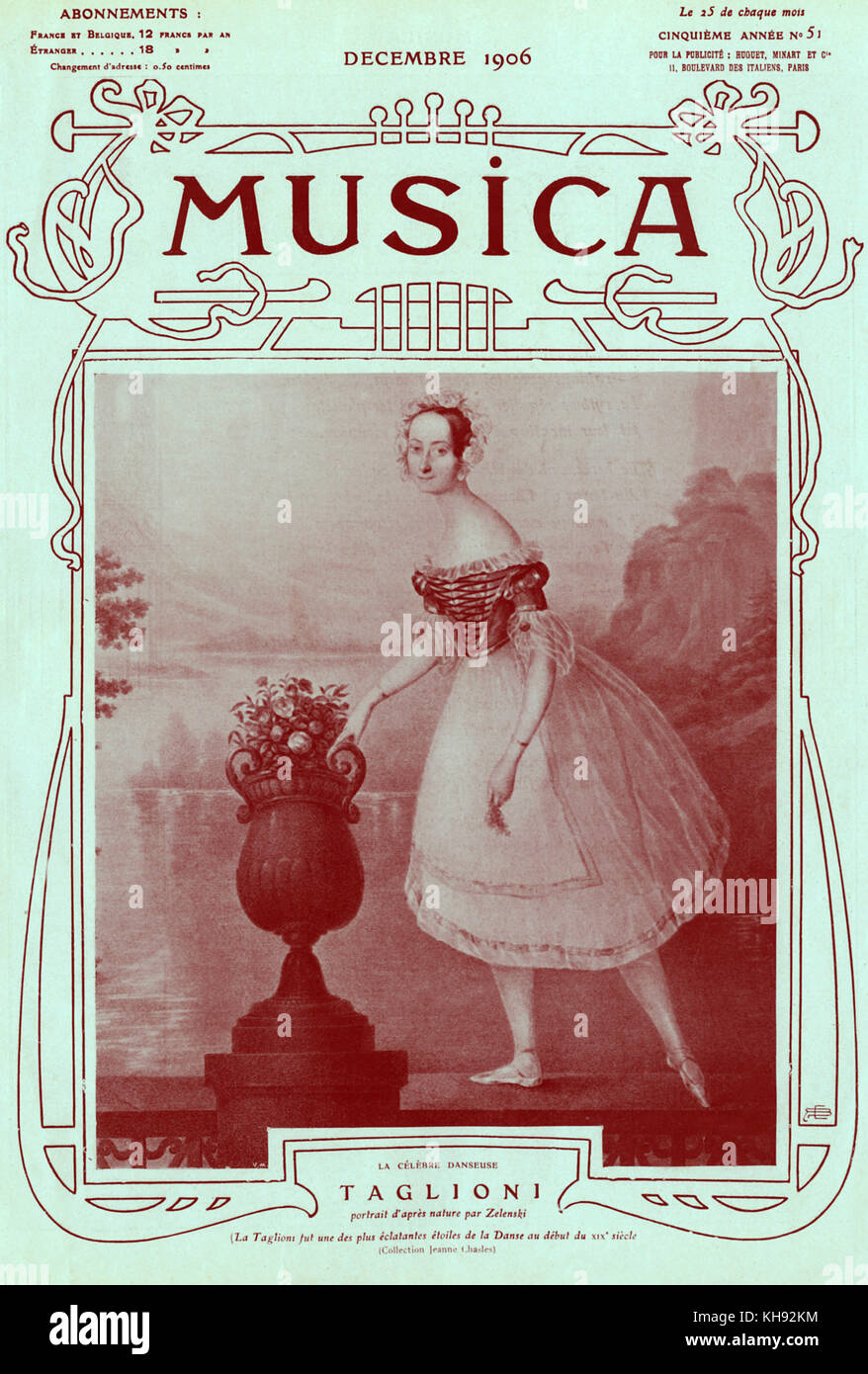 Marie Taglioni - dal ritratto da Zelenski. MT: italiano/Swedish ballerina, 23 Aprile 1804 - 24 aprile 1884. Foto Stock