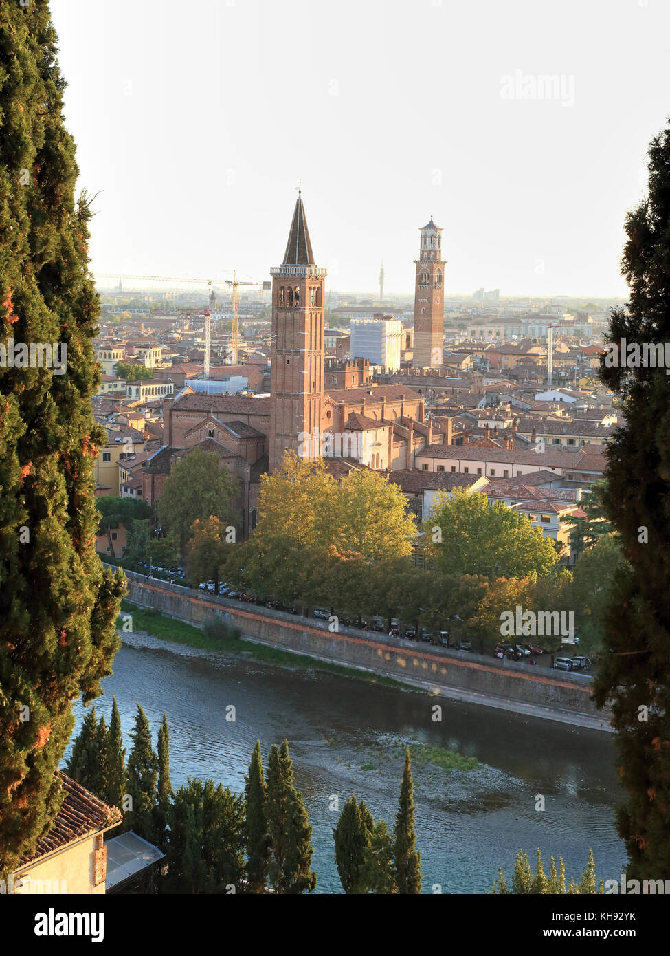 Verona, vista da San Pietro Hill - Colle San Pietro Foto Stock