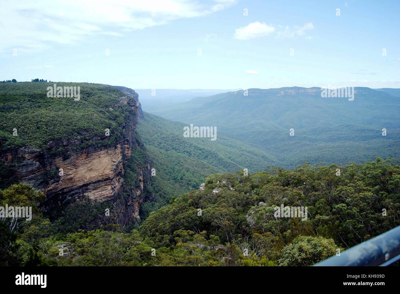 Le tre sorelle dal punto di vista eco, Katoomba, NSW, Australia Foto Stock