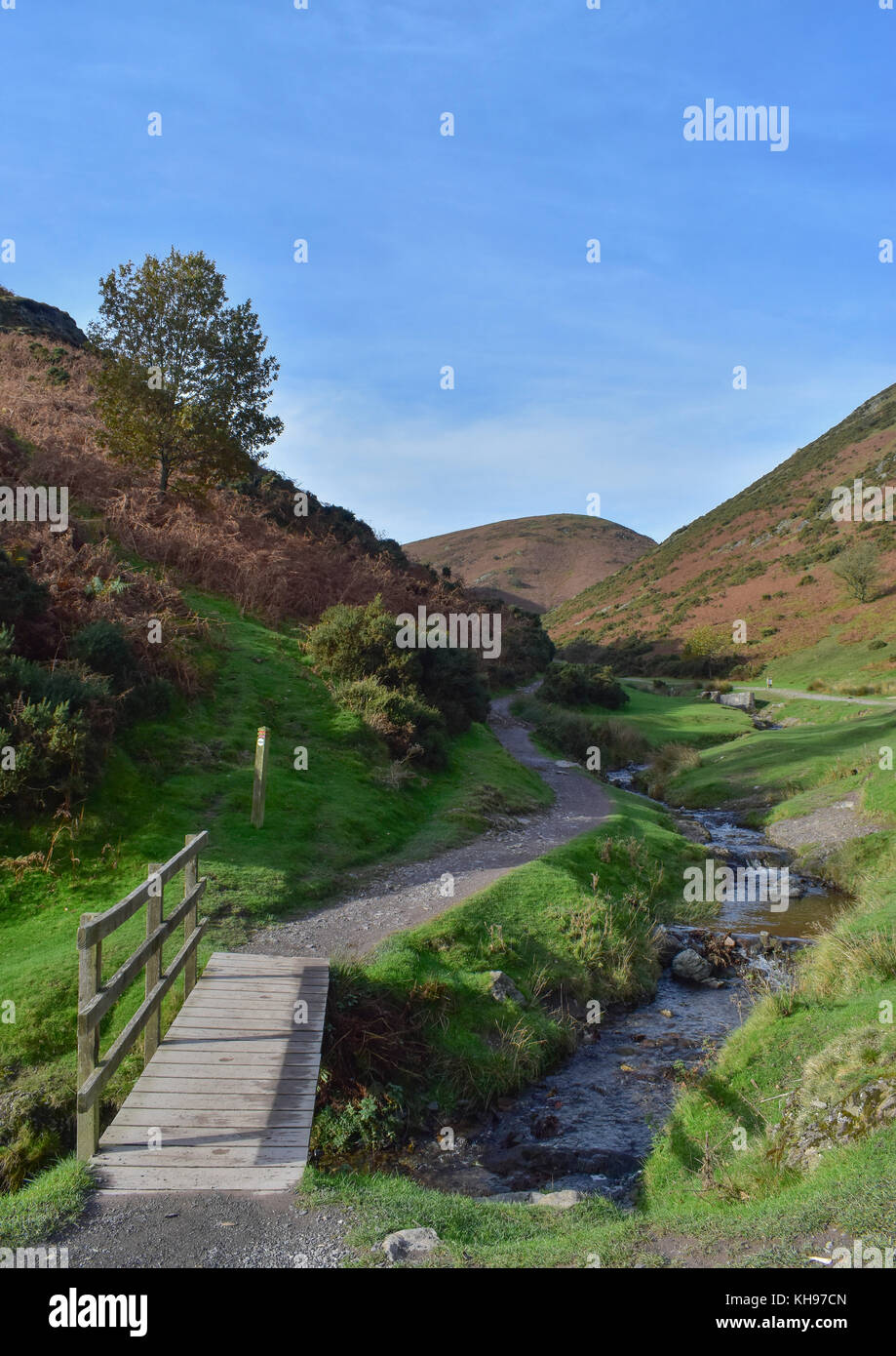 La cardatura mill valley in stretton hills, Shropshire. in una zona di straordinaria bellezza naturale Foto Stock