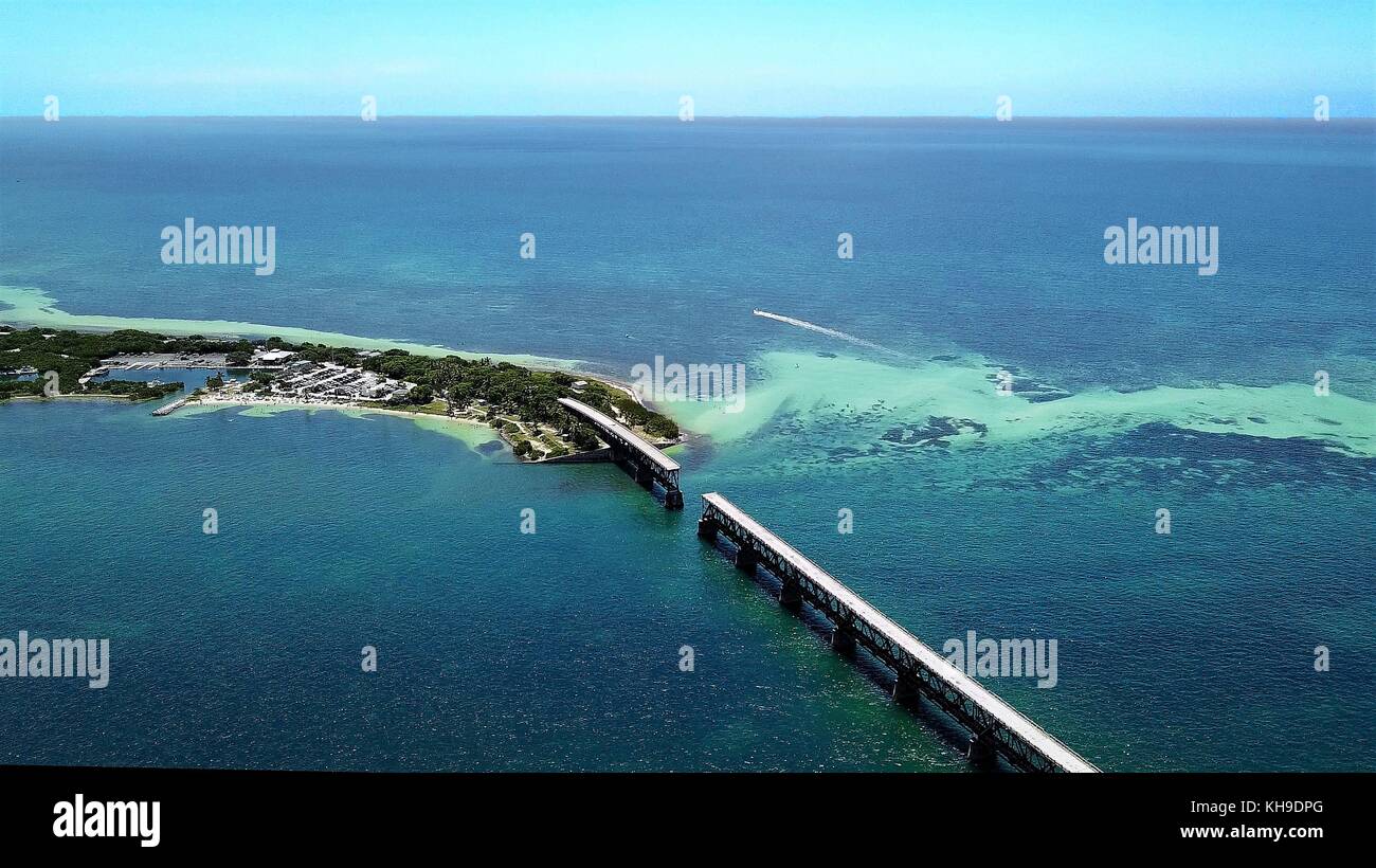 Ponte vecchio vista aerea sul modo di Key West Florida usa Foto Stock