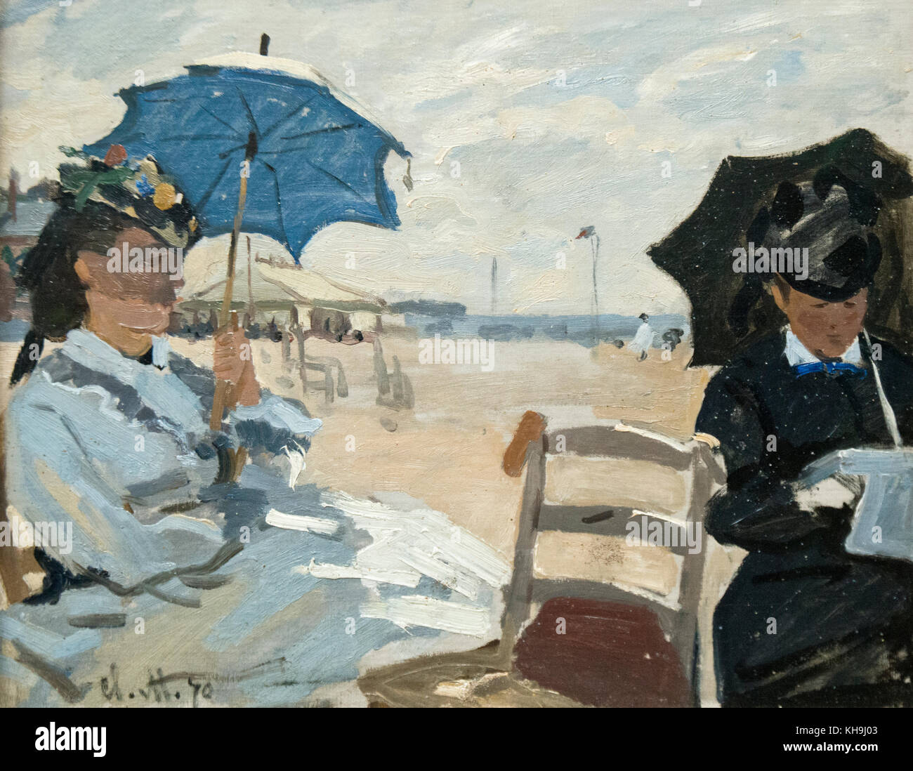 Claude Monet: la spiaggia di Trouville (1870) Foto Stock