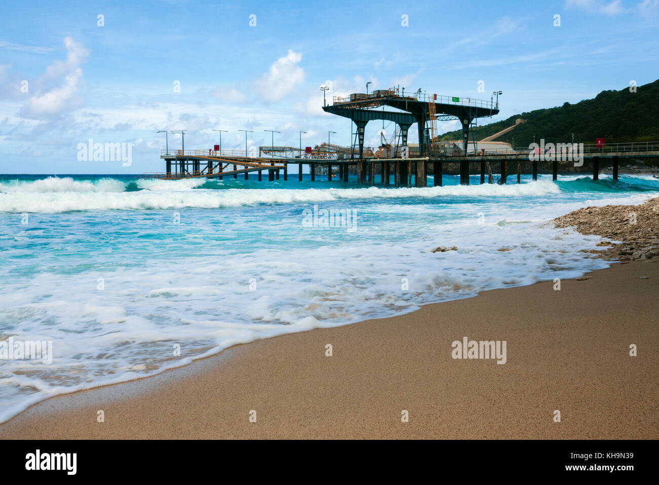 Spiaggia di Flying Fish Cove, Isola di Natale, Australia Foto Stock