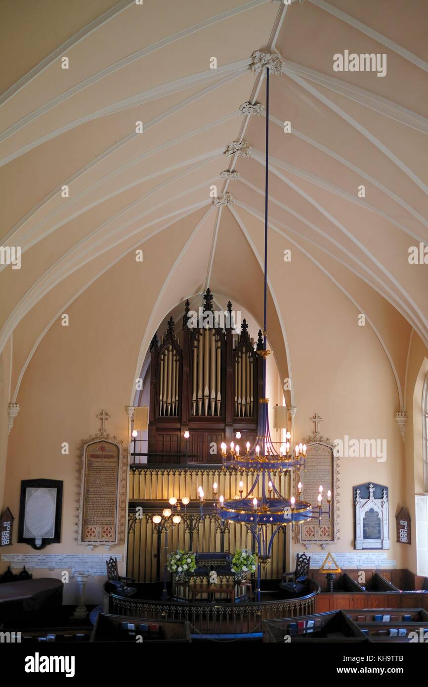 Suola francese chiesa protestante in america Foto Stock