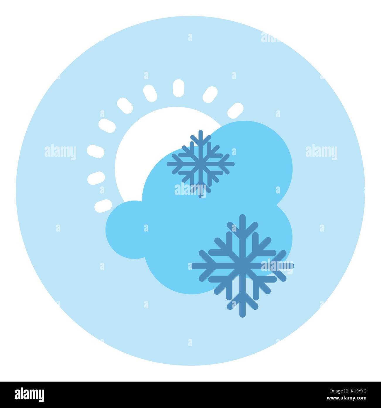 Icona meteo sun cloud previsioni neve Illustrazione Vettoriale