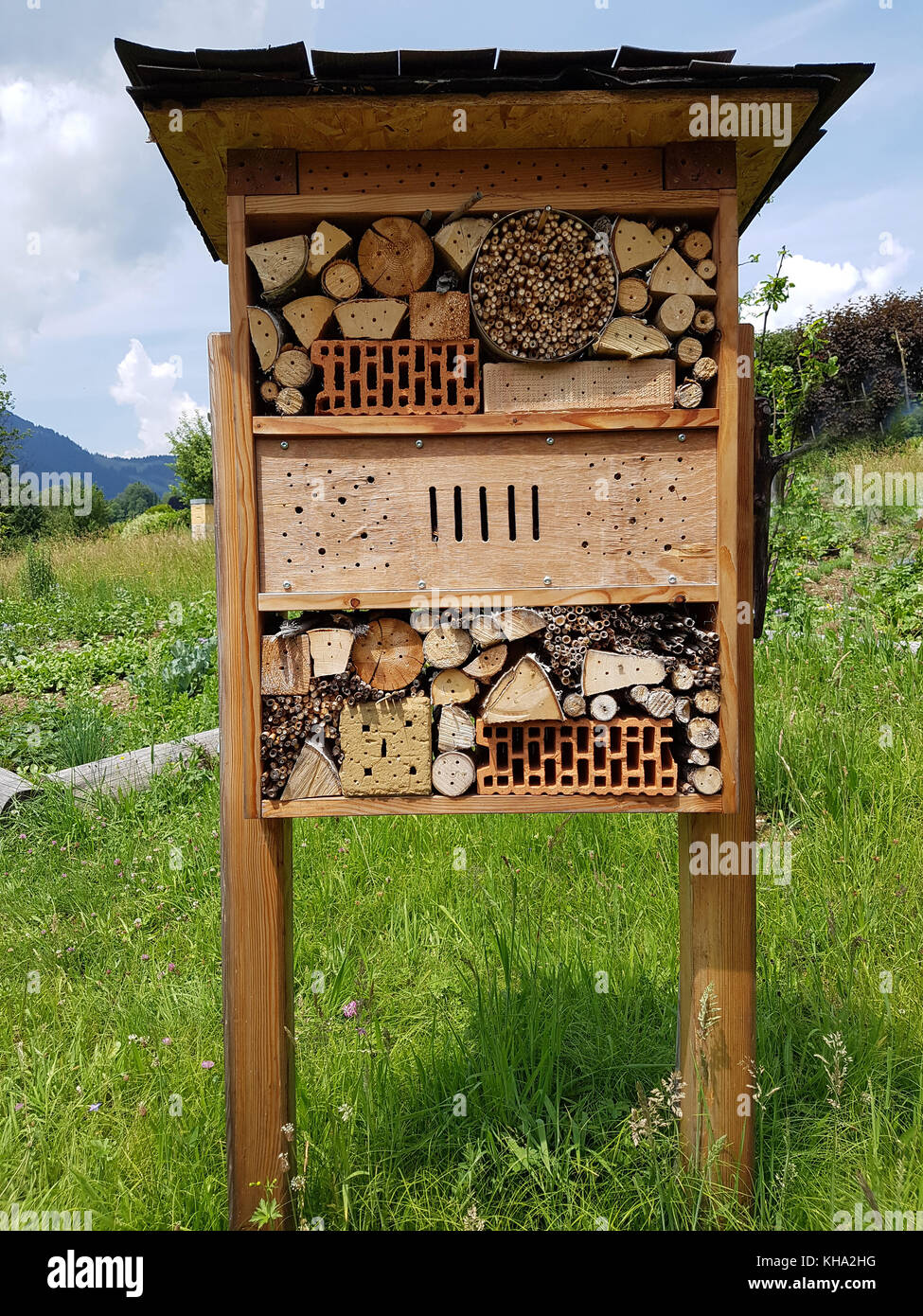 Insektenhotel, insektenunterschlupf Foto Stock