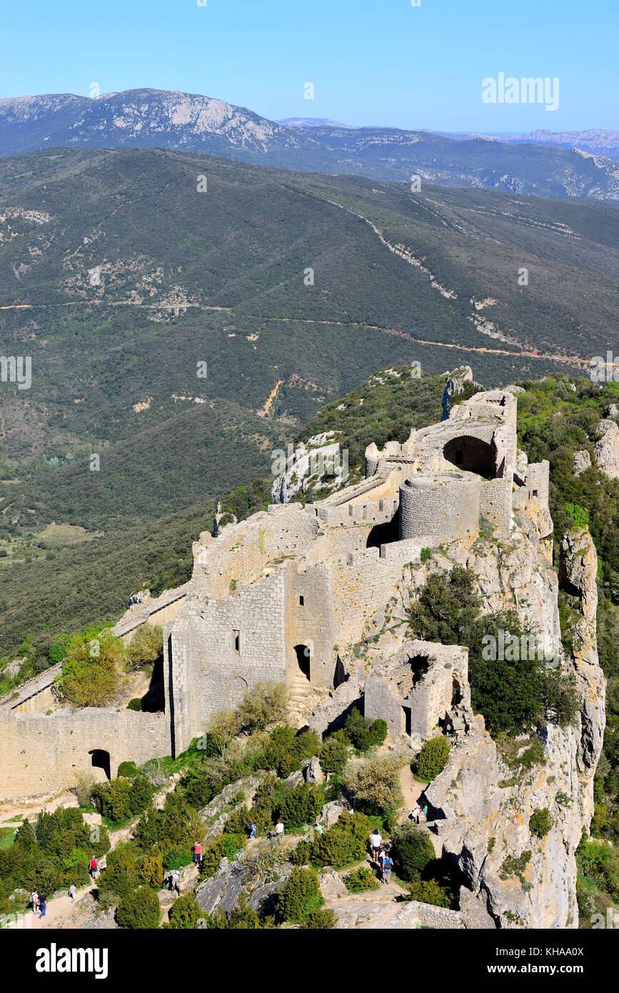 Castello di Peyreperteuse, duilhac-sus-peyreperteuse, languedoc-roussillon, Francia Foto Stock