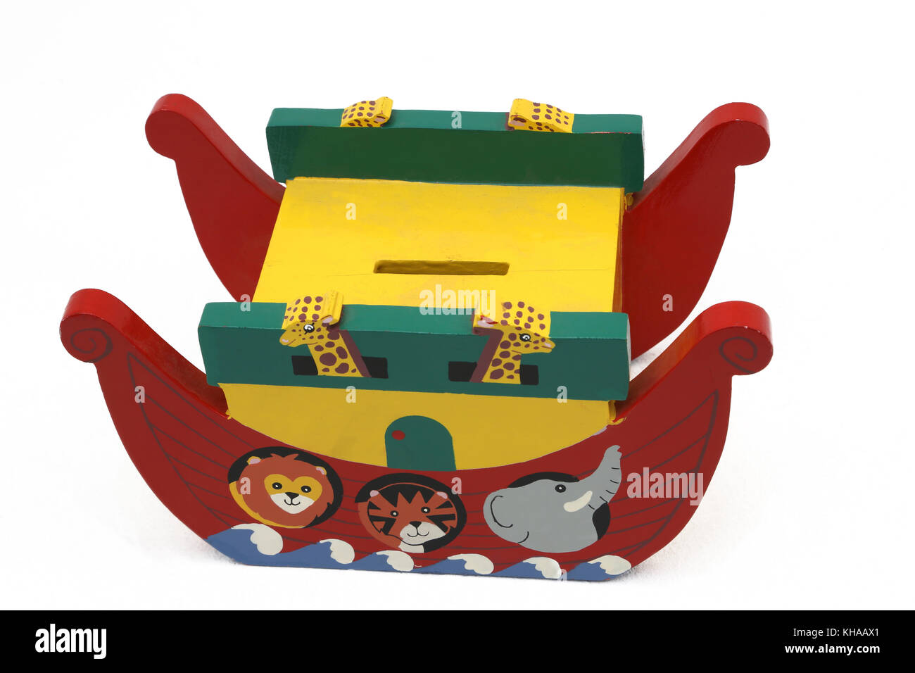 Bambini arca di legno scatola di denaro Foto Stock