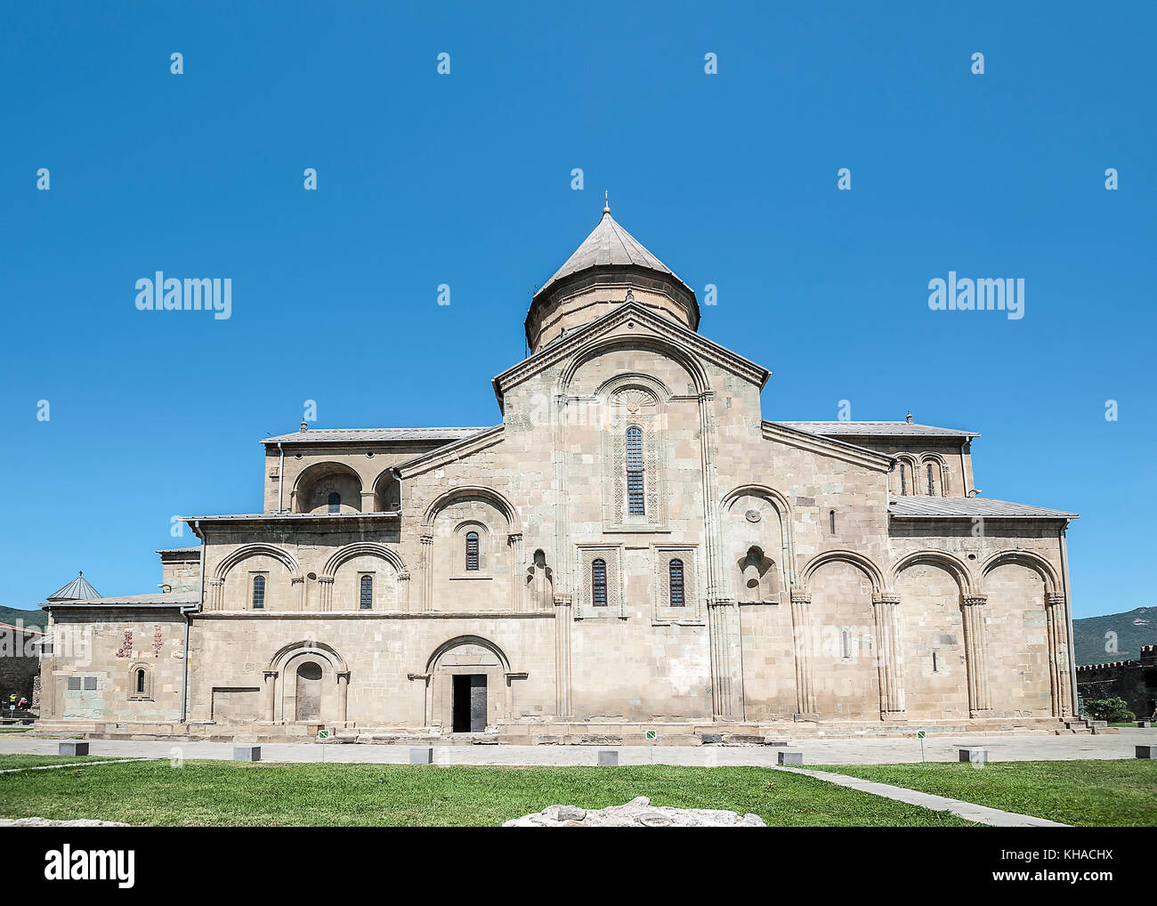 La Georgia, la prima capitale di mtskheta. la cattedrale Cattedrale patriarcale di tutta la Georgia svetitskhoveli, la decorazione di interni. Foto Stock