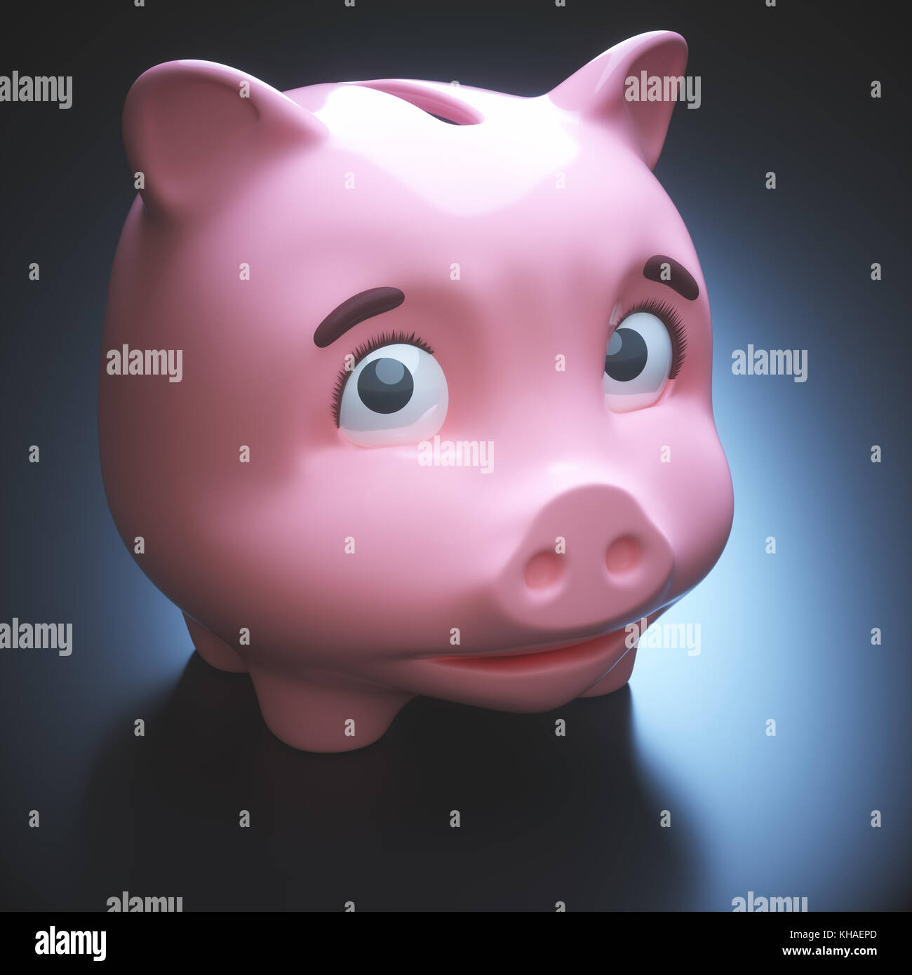 3d illustrazione di un salvadanaio in colore rosa. Foto Stock