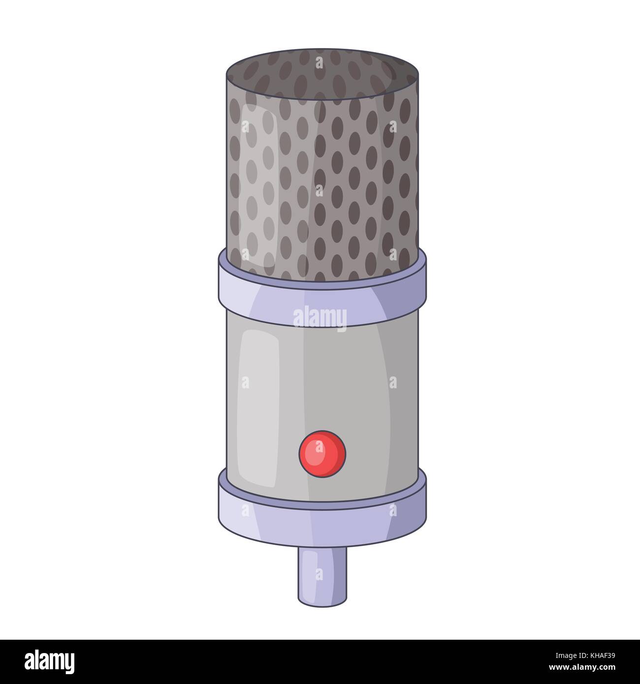 Studio icona a forma di microfono, stile cartoon Illustrazione Vettoriale