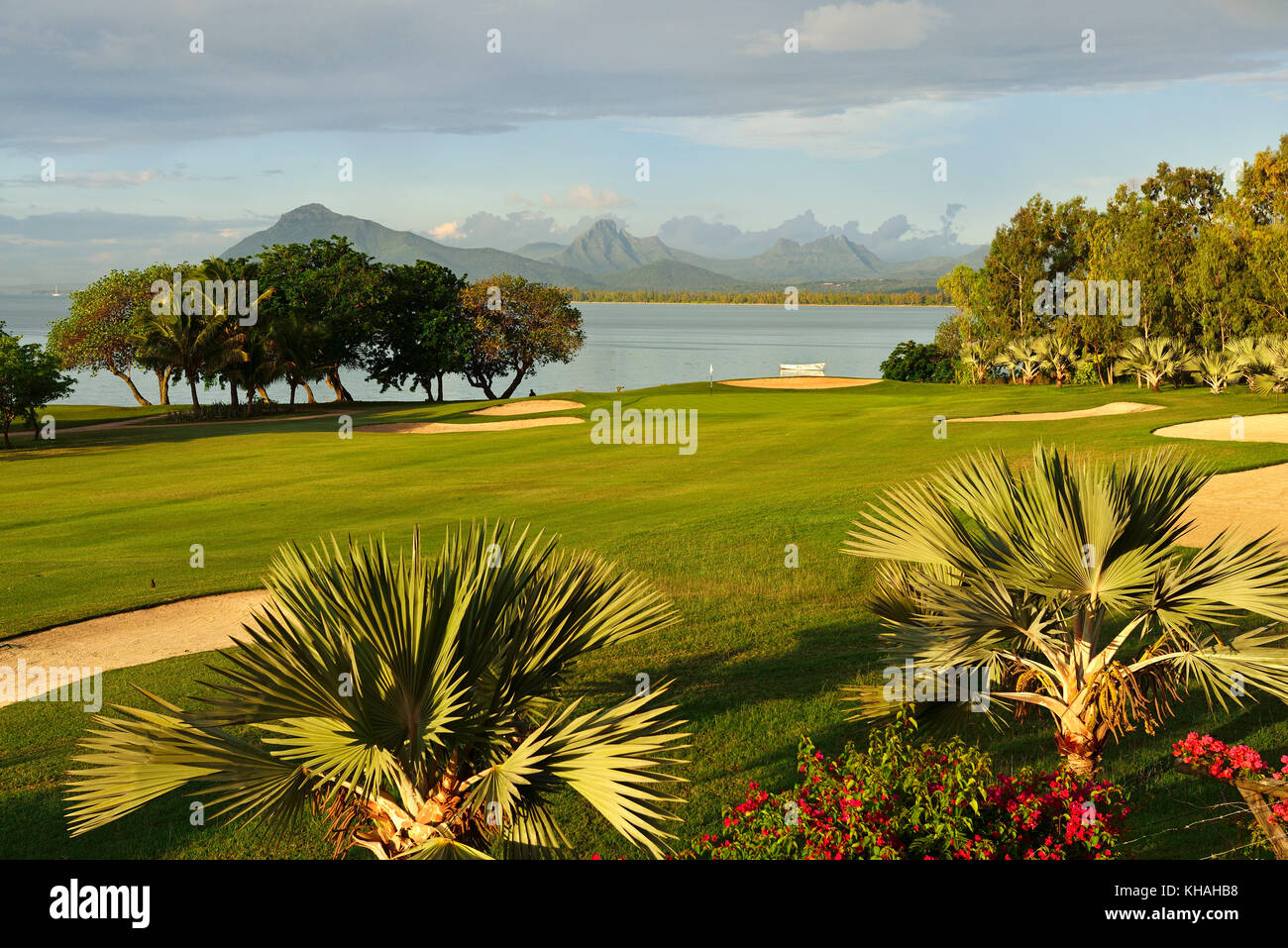 Heritage golf course, nei pressi di Le Morne Brabant, Mauritius Foto Stock