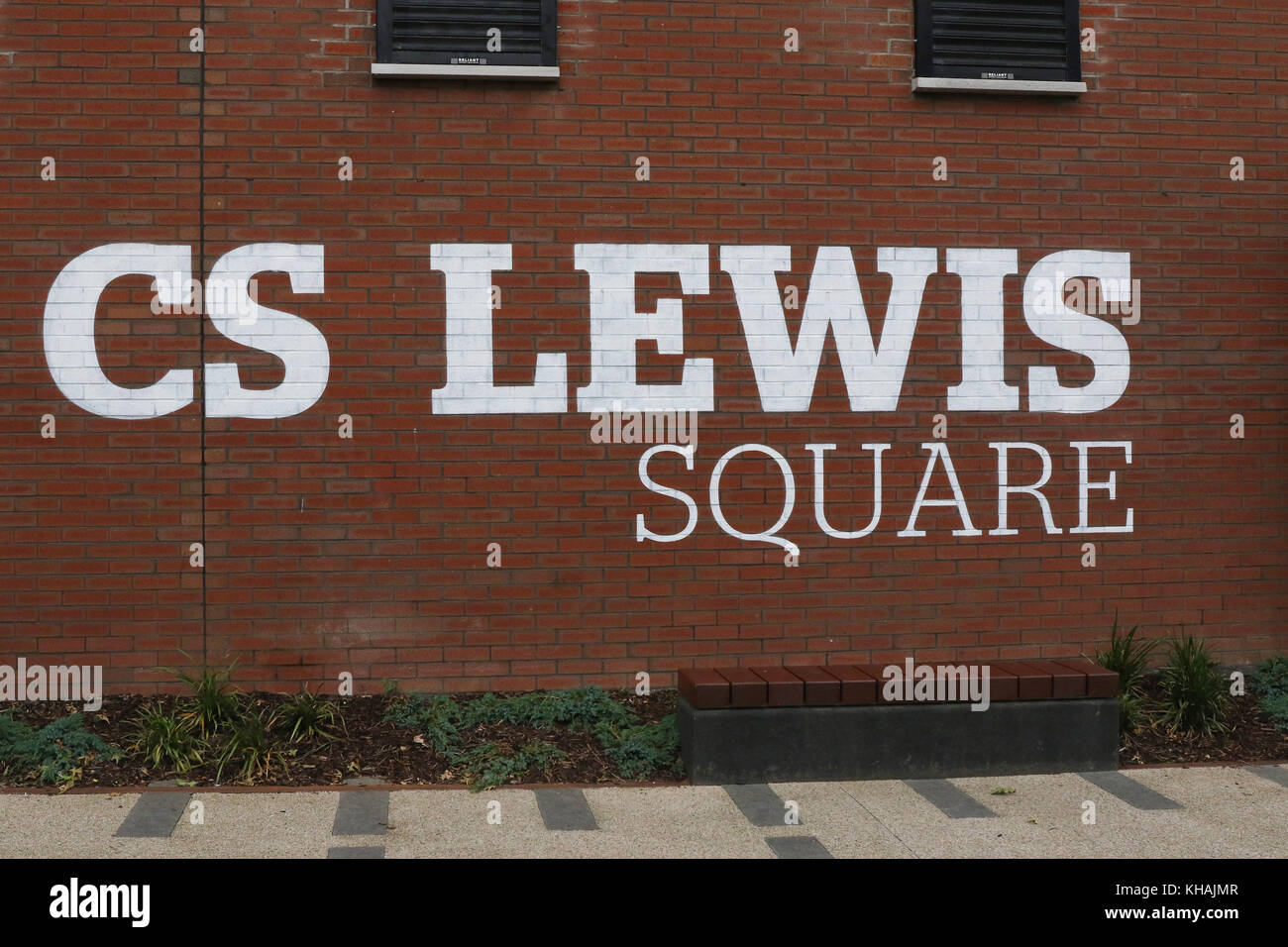 C S Lewis Square Belfast Irlanda del Nord. ** Solo uso editoriale** Foto Stock