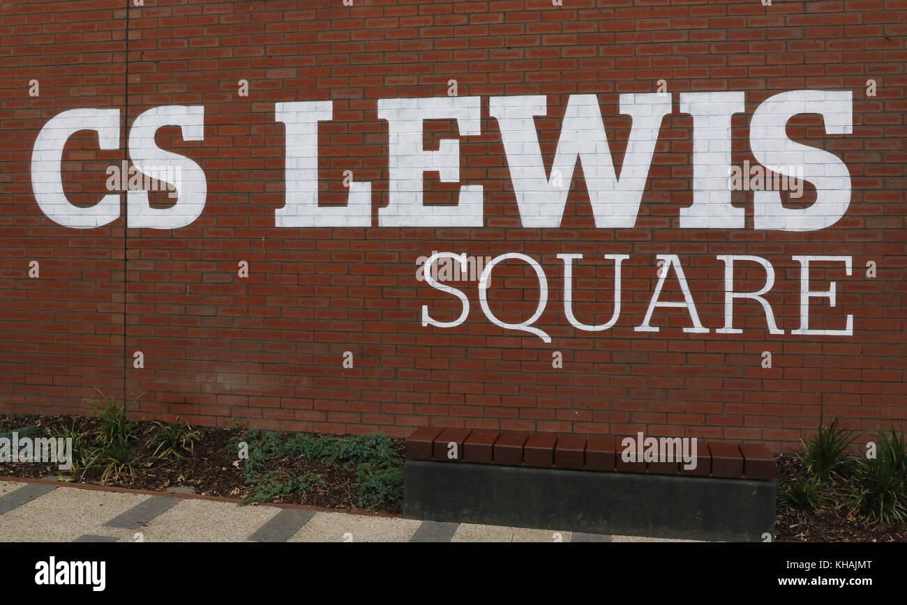 C S Lewis Square Belfast Irlanda del Nord. ** Solo uso editoriale** Foto Stock