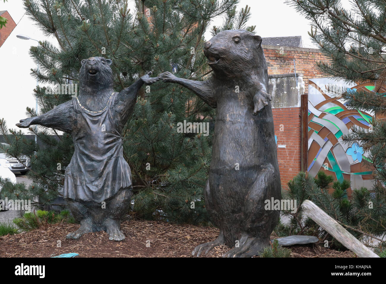 C S Lewis Square Belfast Irlanda del Nord. ** Solo uso editoriale** Foto Stock