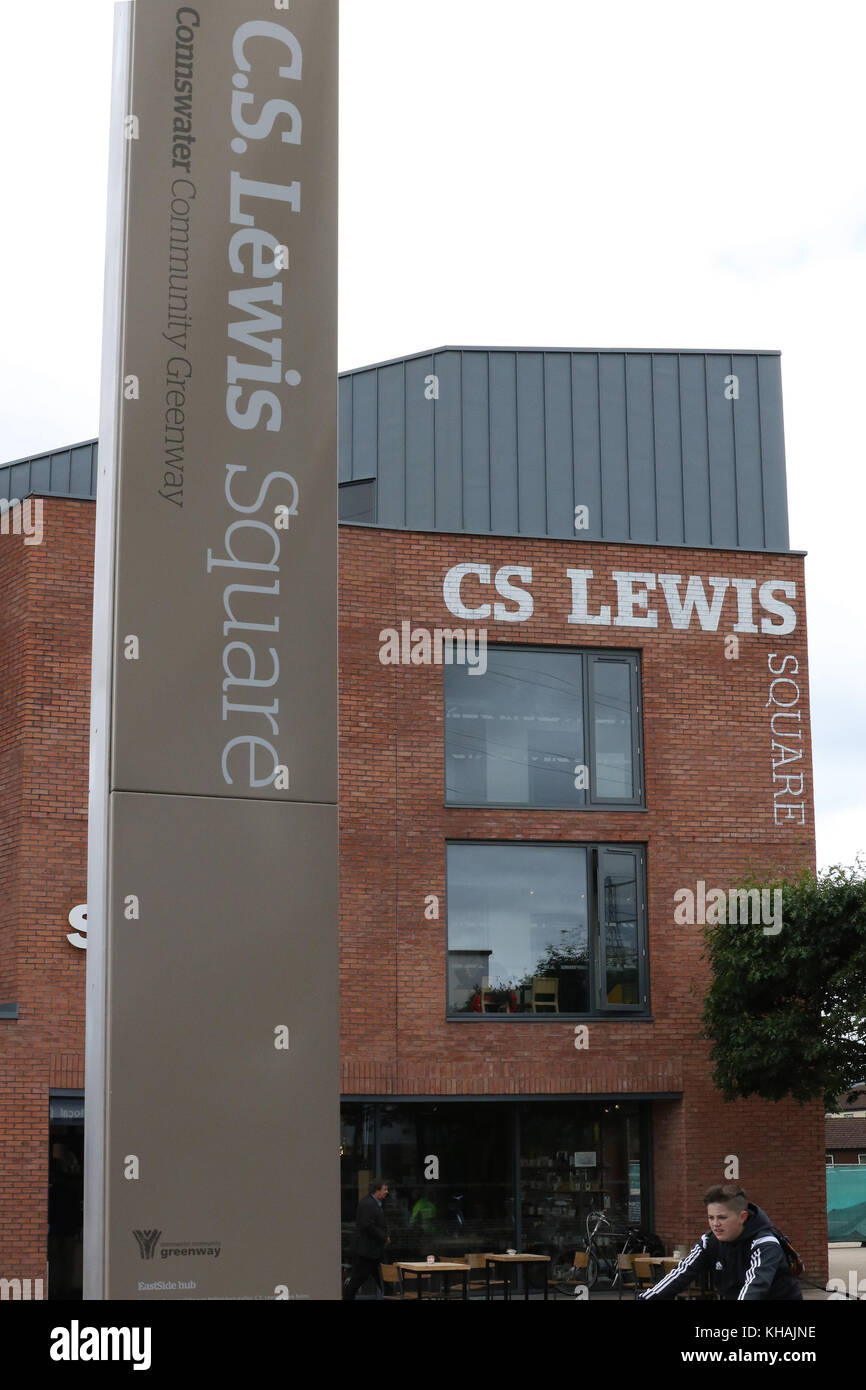 C S Lewis Square Belfast Irlanda del Nord. ** Solo uso editoriale** Foto Stock