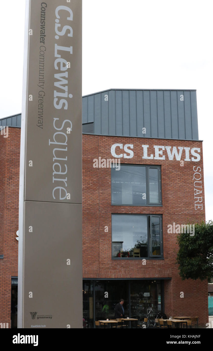 C S Lewis Square Belfast Irlanda del Nord. ** Solo uso editoriale** Foto Stock