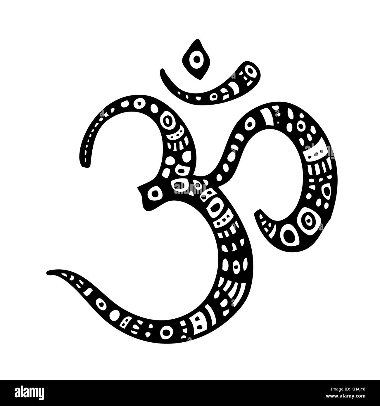 Om simbolo. aum, ohm. Illustrazione Vettoriale