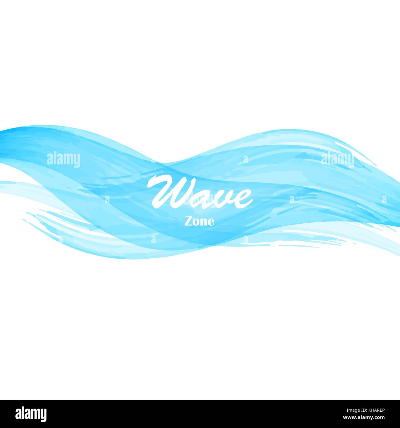 Acquerello osean blue sea wave Illustrazione Vettoriale