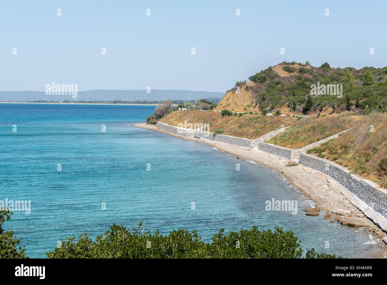 Alta risoluzione vista panoramica di Anzac cove, sito della I guerra mondiale lo sbarco di anzacs sulla penisola di Gallipoli in Canakkale turchia Foto Stock