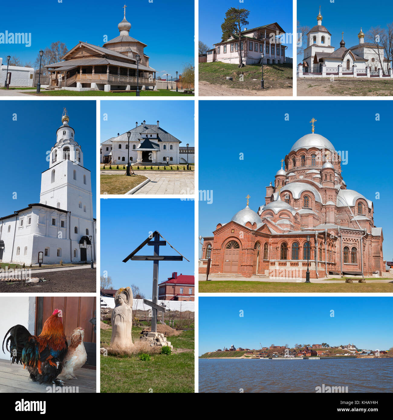 Collage di Sviyažsk isola. Il Tatarstan Russia Foto Stock