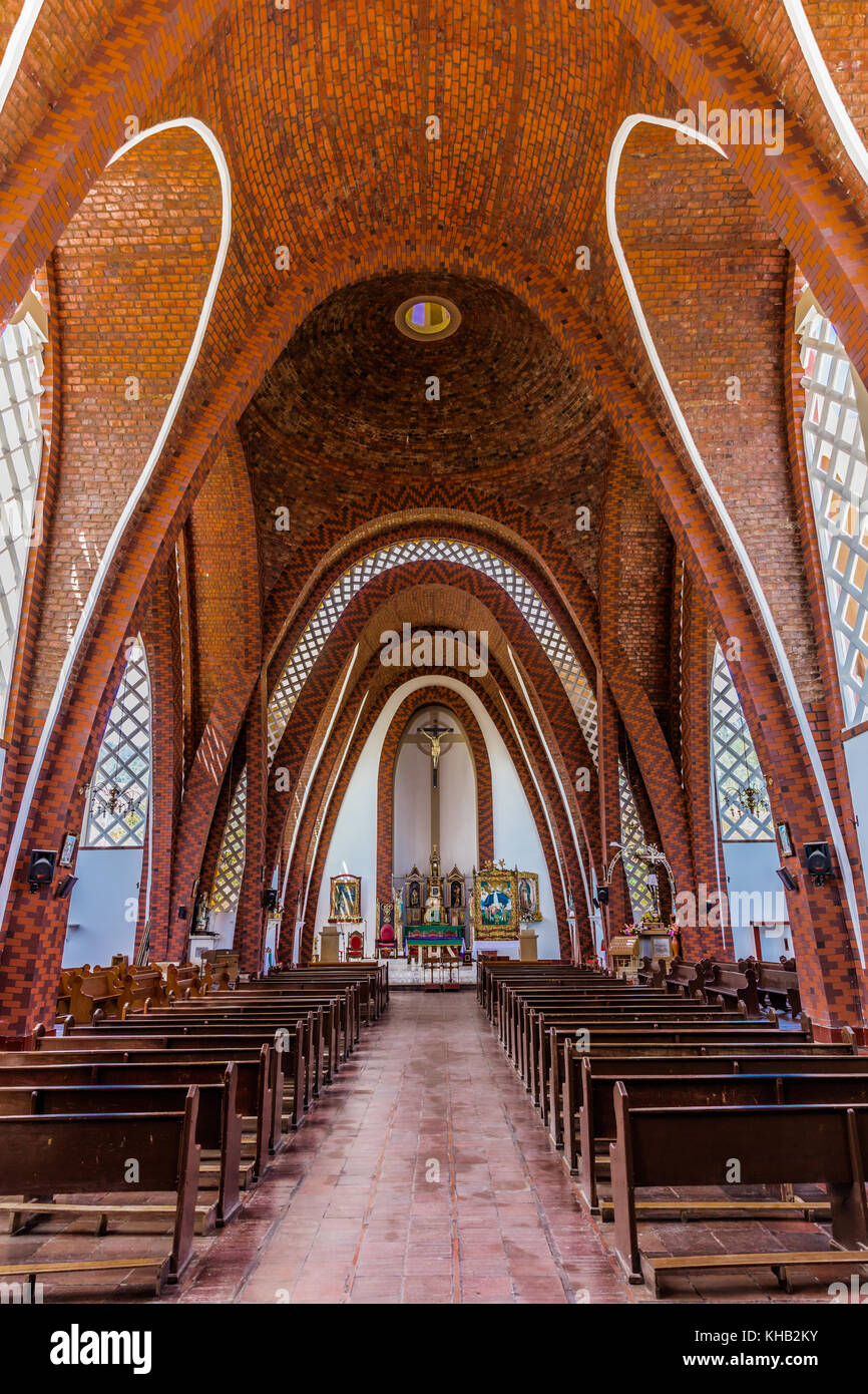 La Iglesia Parroquial Santa Rosa de Lima di Santa Sofia Boyaca in Colombia Sud America Foto Stock