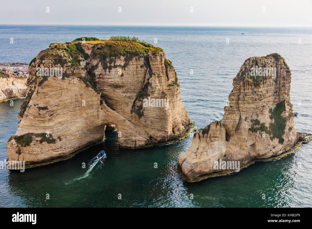 Rocce Rouche a Beirut, capitale del Libano in medio oriente Foto Stock